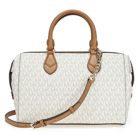 michael kors large grayson vanilla signature satchel gold chain|michael michael kors grayson large satchel vanilla.